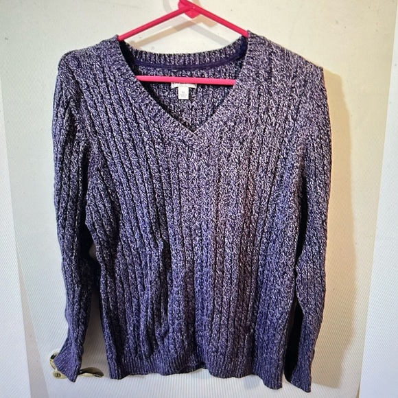 Croft & Barrow women’s XL sweater cable knit purple - Picture 1 of 3